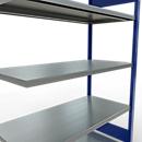 Schulte Lagertechnik Système de rayonnage à tablettes emboîtable MULTIplus 250, rayonnage annexe, verrou de longueur, 2000x1300x600 mm, 5 tablettes, gris clair