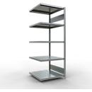 Schulte Lagertechnik Système de rayonnage à tablettes emboîtable MULTIplus 250, rayonnage annexe, verrou de longueur, 2000x750x800 mm, 5 tablettes, galvanisé
