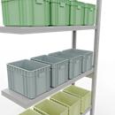 Schulte Lagertechnik Système de rayonnage à tablettes emboîtable MULTIplus 250, rayonnage annexe, verrou de longueur, 2500x1000x300 mm, 6 tablettes, gris clair
