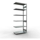 Schulte Lagertechnik Système de rayonnage à tablettes emboîtable MULTIplus 250, rayonnage annexe, verrou de longueur, 2500x1000x500 mm, 6 tablettes, galvanisé
