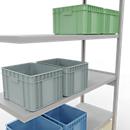 Schulte Lagertechnik Système de rayonnage à tablettes emboîtable MULTIplus 250, rayonnage annexe, verrou de longueur, 2500x1300x500 mm, 6 tablettes, gris clair
