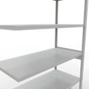 Schulte Lagertechnik Système de rayonnage à tablettes emboîtable MULTIplus 250, rayonnage annexe, verrou de longueur, 2500x1300x600 mm, 6 tablettes, gris clair