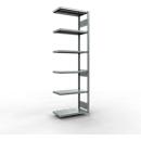 Schulte Lagertechnik Système de rayonnage à tablettes emboîtable MULTIplus 250, rayonnage annexe, verrou de longueur, 2500x750x400 mm, 6 tablettes, galvanisé