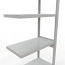 Schulte Lagertechnik Système de rayonnage à tablettes emboîtable MULTIplus 250, rayonnage annexe, verrou de longueur, 2500x750x400 mm, 6 tablettes, gris clair
