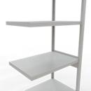 Schulte Lagertechnik Système de rayonnage à tablettes emboîtable MULTIplus 250, rayonnage annexe, verrou de longueur, 2500x750x500 mm, 6 tablettes, gris clair
