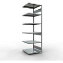 Schulte Lagertechnik Système de rayonnage à tablettes emboîtable MULTIplus 250, rayonnage annexe, verrou de longueur, 2500x750x800 mm, 6 tablettes, galvanisé