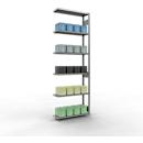 Schulte Lagertechnik Système de rayonnage à tablettes emboîtable MULTIplus 250, rayonnage annexe, verrou de longueur, 3000x1000x300 mm, 7 tablettes, galvanisé