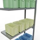 Schulte Lagertechnik Système de rayonnage à tablettes emboîtable MULTIplus 250, rayonnage annexe, verrou de longueur, 3000x1000x400 mm, 7 tablettes, galvanisé