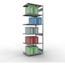 Schulte Lagertechnik Système de rayonnage à tablettes emboîtable MULTIplus 250, rayonnage annexe, verrou de longueur, 3000x1000x800 mm, 7 tablettes, galvanisé
