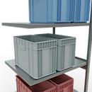 Schulte Lagertechnik Système de rayonnage à tablettes emboîtable MULTIplus 250, rayonnage annexe, verrou de longueur, 3000x1000x800 mm, 7 tablettes, galvanisé