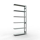 Schulte Lagertechnik Système de rayonnage à tablettes emboîtable MULTIplus 250, rayonnage annexe, verrou de longueur, 3000x1300x300 mm, 7 tablettes, galvanisé