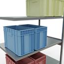 Schulte Lagertechnik Système de rayonnage à tablettes emboîtable MULTIplus 250, rayonnage annexe, verrou de longueur, 3000x1300x800 mm, 7 tablettes, galvanisé