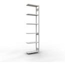 Schulte Lagertechnik Système de rayonnage à tablettes emboîtable MULTIplus 250, rayonnage annexe, verrou de longueur, 3000x750x300 mm, 7 tablettes, gris clair