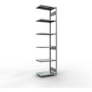 Schulte Lagertechnik Système de rayonnage à tablettes emboîtable MULTIplus 250, rayonnage annexe, verrou de longueur, 3000x750x500 mm, 7 tablettes, galvanisé