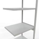 Schulte Lagertechnik Système de rayonnage à tablettes emboîtable MULTIplus 250, rayonnage annexe, verrou de longueur, 3000x750x600 mm, 7 tablettes, gris clair