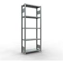 Schulte Lagertechnik Système de rayonnage à tablettes emboîtables MULTIplus 250, rayonnage de base, verrou de longueur, 2000x750x300 mm, 5 tablettes, galvanisé