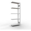 Schulte Lagertechnik Système de rayonnage à tablettes emboîtables MULTIplus 250, rayonnage de base, verrou de longueur, 2000x750x300 mm, 5 tablettes, gris clair