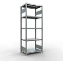 Schulte Lagertechnik Système de rayonnage à tablettes emboîtables MULTIplus 250, rayonnage de base, verrou de longueur, 2000x750x500 mm, 5 tablettes, galvanisé