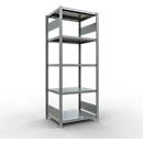 Schulte Lagertechnik Système de rayonnage à tablettes emboîtables MULTIplus 250, rayonnage de base, verrou de longueur, 2000x750x600 mm, 5 tablettes, galvanisé