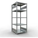 Schulte Lagertechnik Système de rayonnage à tablettes emboîtables MULTIplus 250, rayonnage de base, verrou de longueur, 2000x750x800 mm, 5 tablettes, galvanisé