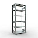 Schulte Lagertechnik Système de rayonnage à tablettes emboîtables MULTIplus 250, rayonnage de base, verrou de longueur, 2500x1000x600 mm, 6 tablettes, galvanisé
