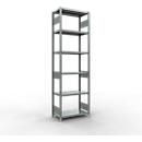 Schulte Lagertechnik Système de rayonnage à tablettes emboîtables MULTIplus 250, rayonnage de base, verrou de longueur, 2500x750x400 mm, 6 tablettes, galvanisé