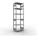 Schulte Lagertechnik Système de rayonnage à tablettes emboîtables MULTIplus 250, rayonnage de base, verrou de longueur, 2500x750x500 mm, 6 tablettes, galvanisé
