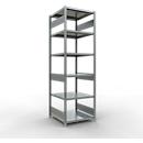 Schulte Lagertechnik Système de rayonnage à tablettes emboîtables MULTIplus 250, rayonnage de base, verrou de longueur, 2500x750x800 mm, 6 tablettes, galvanisé