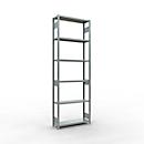 Schulte Lagertechnik Système de rayonnage à tablettes emboîtables MULTIplus 250, rayonnage de base, verrou de longueur, 3000x1000x300 mm, 7 tablettes, galvanisé