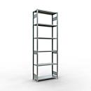 Schulte Lagertechnik Système de rayonnage à tablettes emboîtables MULTIplus 250, rayonnage de base, verrou de longueur, 3000x1000x400 mm, 7 tablettes, galvanisé