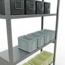 Schulte Lagertechnik Système de rayonnage à tablettes emboîtables MULTIplus 250, rayonnage de base, verrou de longueur, 3000x1300x400 mm, 7 tablettes, galvanisé