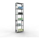 Schulte Lagertechnik Système de rayonnage à tablettes emboîtables MULTIplus 250, rayonnage de base, verrou de longueur, 3000x750x300 mm, 7 tablettes, galvanisé