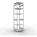 Schulte Lagertechnik Système de rayonnage à tablettes emboîtables MULTIplus 250, rayonnage de base, verrou de longueur, 3000x750x800 mm, 7 tablettes, gris clair