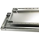 Schulte Lagertechnik Système de rayonnages à tablettes emboîtables MULTIplus 250, rayonnage de base, verrou de longueur, 2000x1000x400 mm, 5 tablettes, gris clair
