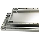 Schulte Lagertechnik Système de rayonnages à tablettes emboîtables MULTIplus 250, rayonnage de base, verrou de longueur, 2000x1000x500 mm, 5 tablettes, gris clair