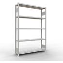 Schulte Lagertechnik Système de rayonnages à tablettes emboîtables MULTIplus 250, rayonnage de base, verrou de longueur, 2000x1300x300 mm, 5 tablettes, gris clair