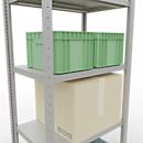 Schulte Lagertechnik Système de rayonnages à tablettes emboîtables MULTIplus 250, rayonnage de base, verrou de longueur, 2000x750x500 mm, 5 tablettes, gris clair
