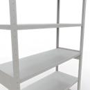 Schulte Lagertechnik Système de rayonnages à tablettes emboîtables MULTIplus 250, rayonnage de base, verrou de longueur, 2500x1300x500 mm, 6 tablettes, gris clair
