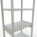 Schulte Lagertechnik Système de rayonnages à tablettes emboîtables MULTIplus 250, rayonnage de base, verrou de longueur, 2500x750x500 mm, 6 tablettes, gris clair