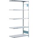Schulte Multiplus Express Anbauregal, 5 Fachböden, Tragkraft 250 kg/Boden, Feldlast 1300 kg, B 1000 x T 400 x H 2000 mm, verzinkt