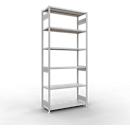 Schulte MULTIplus250 rekken zonder schroeven, basisrek, 7 legborden, tot 250 kg per legbord, zonder gereedschap monteerbaar, B 1300 x D 500 x H 3000, lichtgrijs