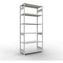 Schulte MULTIplus250 rekken zonder schroeven, basisrek, 7 legborden, tot 250 kg per legbord, zonder gereedschap monteerbaar, B 1300 x D 600 x H 3000, lichtgrijs