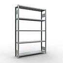 Schulte MULTIplus250 Steckregal, Grundregal, 5 Fachböden, bis 250 kg je Fachboden, werkzeuglos montierbar, B 1300 x T 300 x H 2000, silbergrau