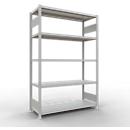 Schulte MULTIplus250 Steckregal, Grundregal, 5 Fachböden, bis 250 kg je Fachboden, werkzeuglos montierbar, B 1300 x T 500 x H 2000, lichtgrau