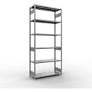Schulte MULTIplus250 Steckregal, Grundregal, 7 Fachböden, bis 250 kg je Fachboden, werkzeuglos montierbar B 1300 x T 500 x H 3000, silbergrau
