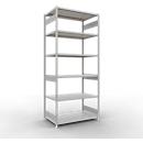 Schulte MULTIplus250 Steckregal, Grundregal, 7 Fachböden, bis 250 kg je Fachboden, werkzeuglos montierbar, B 1300 x T 800 x H 3000, lichtgrau