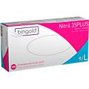 Schutzhandschuhe BINGOLD Nitril 35PLUS, Einweg, mikrotextuierte Fingerspitzen, puderfrei, Nitril, weiß, Größe L, 100 Stück