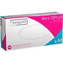Schutzhandschuhe BINGOLD Nitril 35PLUS, Einweg, mikrotextuierte Fingerspitzen, puderfrei, Nitril, weiß, Größe M, 100 Stück