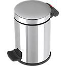 Seau à cosmétique Hailo Solid S, 3 l, mécanisme à pédale, avec couvercle & seau intérieur galvanisé, poignée incluse, Ø 180 x H 280 mm, acier inox