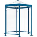 Sechseck-Raucherpavillon Modell Paris (o. Seitenwände), enzianblau RAL 5010